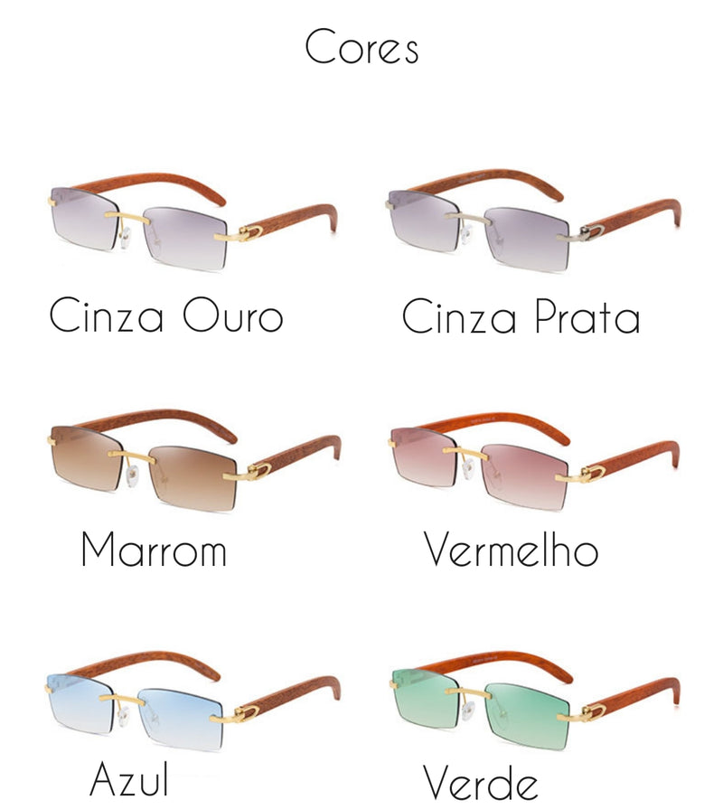 Óculos Vintage Quadrado de Luxo - QTal Store