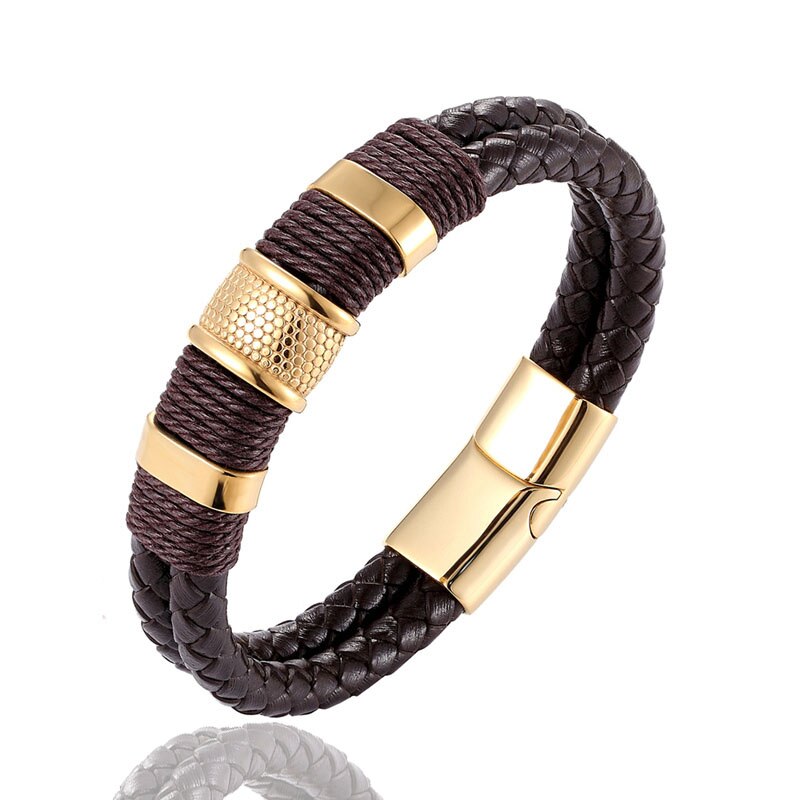 Pulseira de Couro Masculina - Envoltório - QTal Store