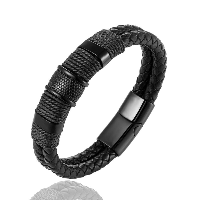 Pulseira de Couro Masculina - Envoltório - QTal Store