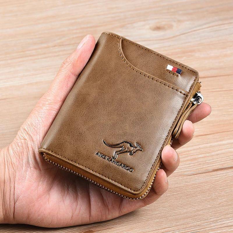 Carteira de couro Wallet Purse Antifurto - QTal Store