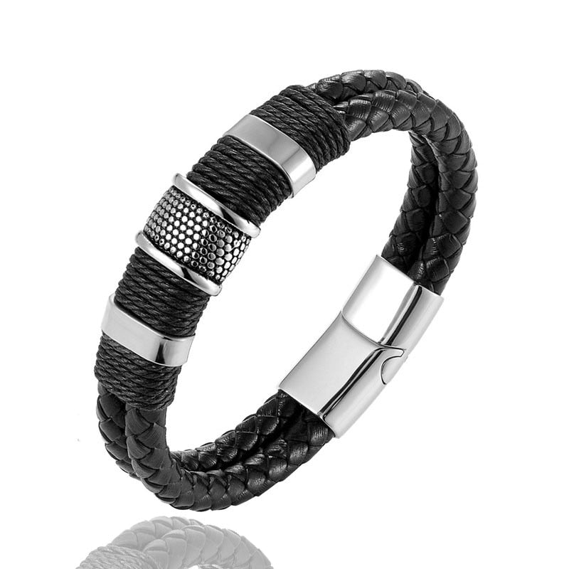 Pulseira de Couro Masculina - Envoltório - QTal Store