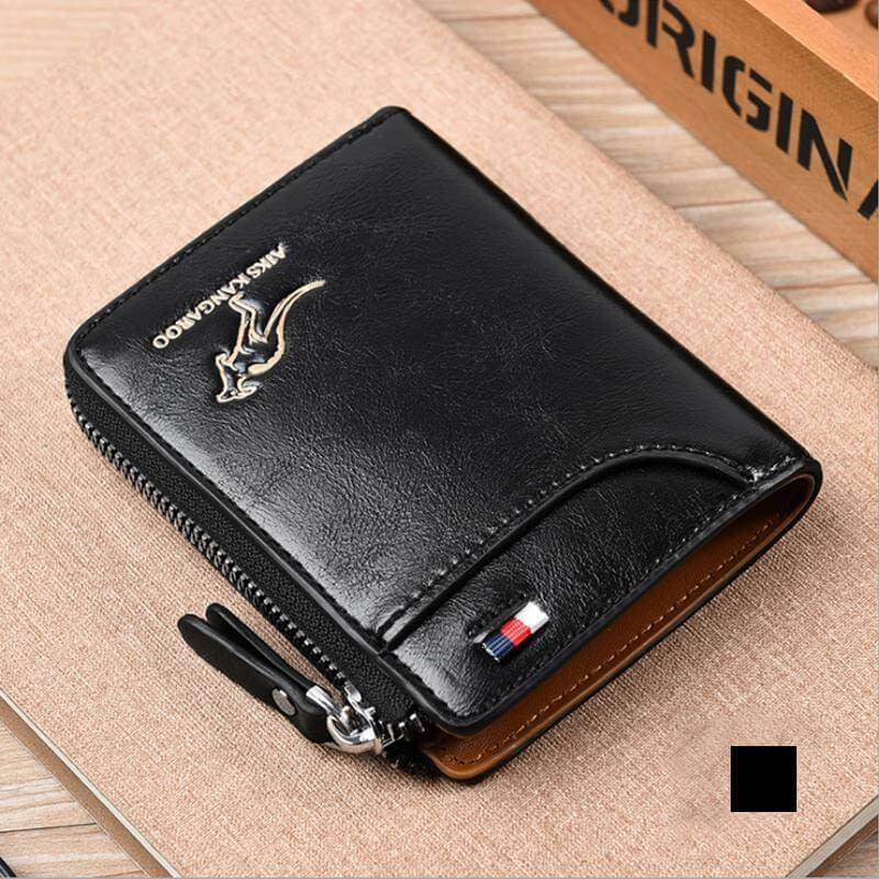 Carteira de couro Wallet Purse Antifurto - QTal Store